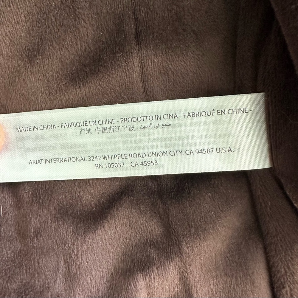 Ariat Vest Mens XL Black Brown Crius Quilted Full Zip Embroidered Fleece Lined - Picture 6 of 13